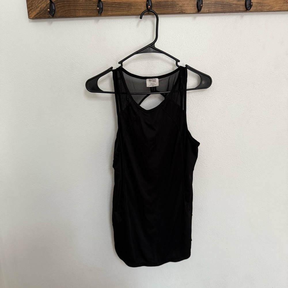 Danskin Now Black Mesh Tank Top